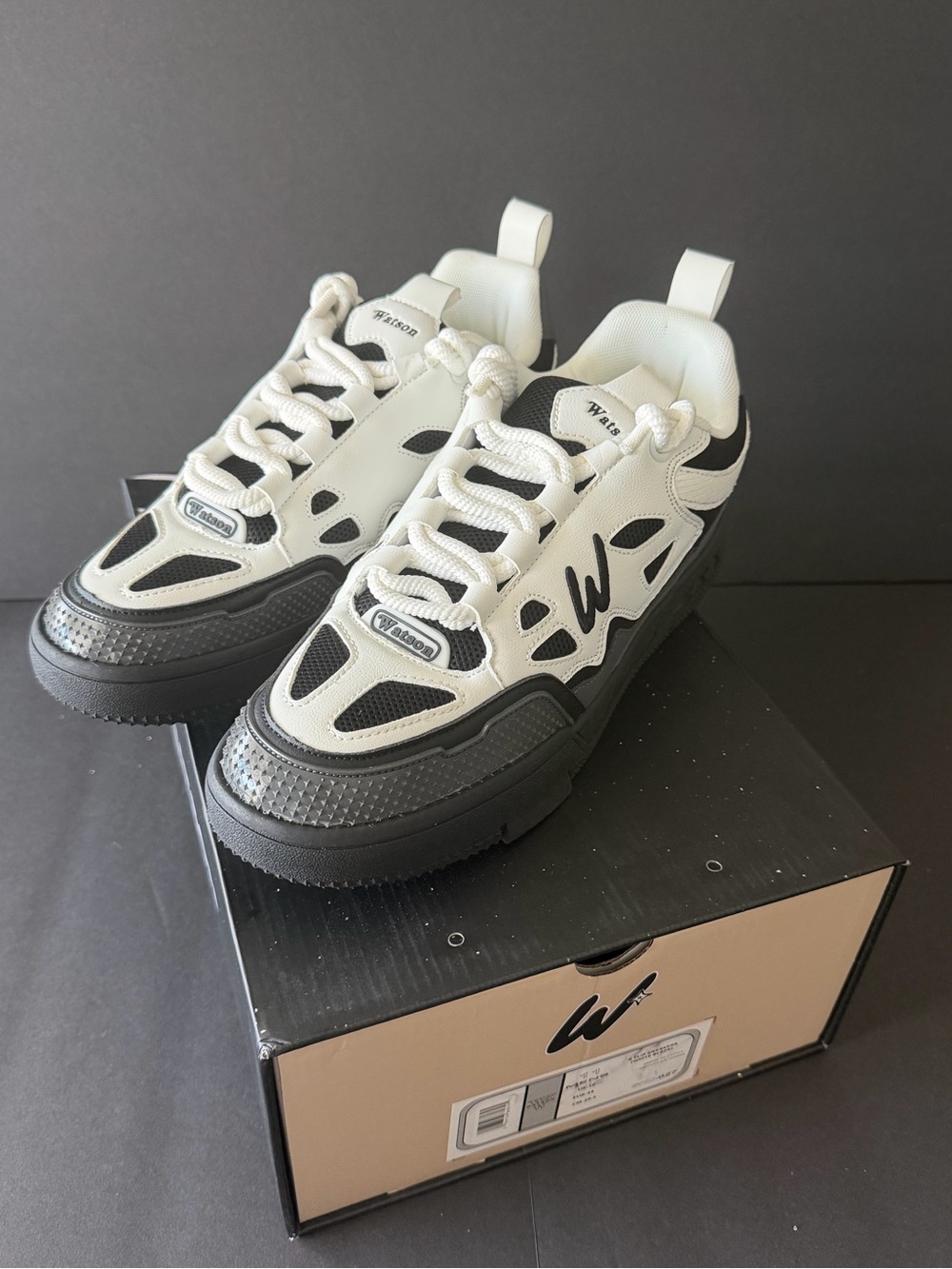 Watson Men's White and Black Fashion Sneakers